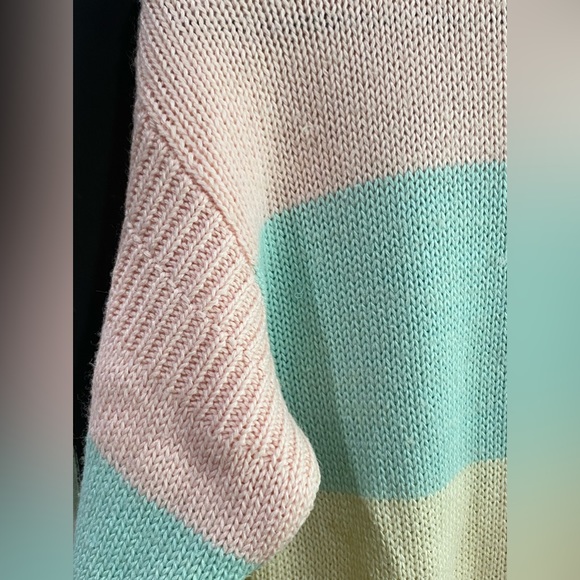 Vtg Wool Blend by Memphis Jones ‘Striped Pastels’ - Picture 3 of 13